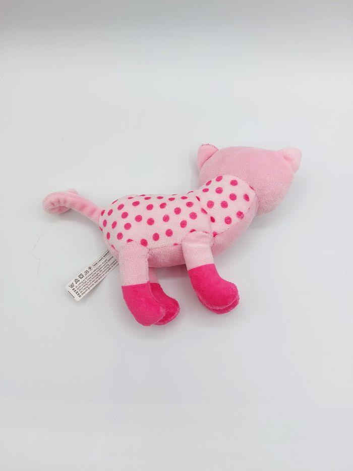 Petite peluche doudou chat rose HEMA pois longueur 20 cm - photo numéro 2