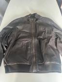 Blouson en cuir marron