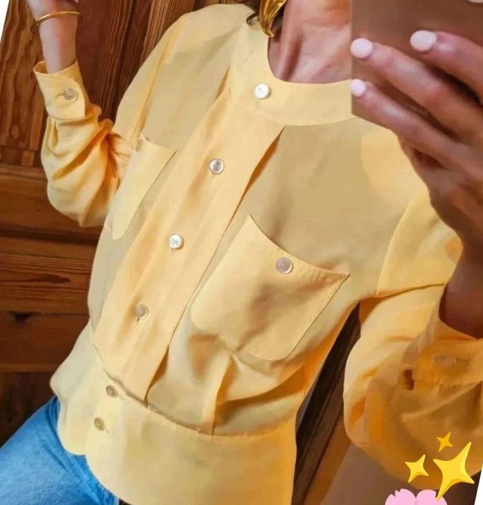 Blouse vintage made in france jaune - photo numéro 2