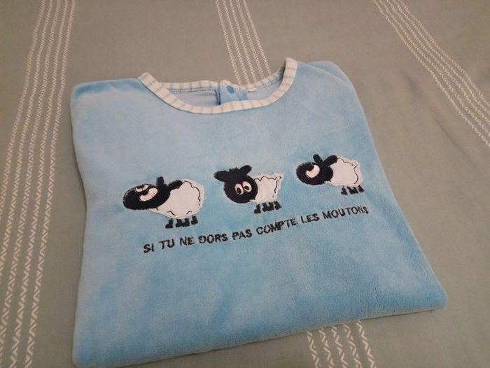 Haut de pyjama velours bleu 32 - photo numéro 8