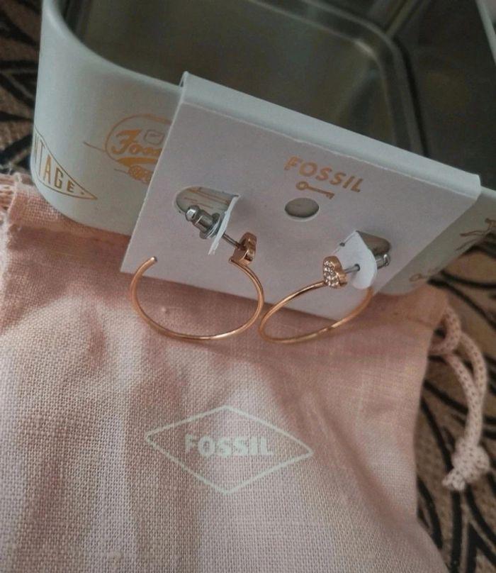 💕Jolie Créoles cœur fossil femme 💕 - photo numéro 1