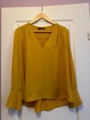 Chemise jaune moutarde Mango