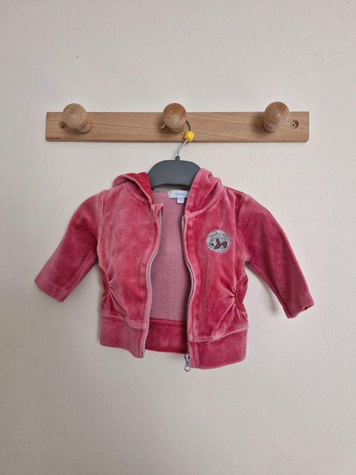 Veste à capuche bébé fille Rose avec motif panda 3 mois Tex Baby - photo numéro 4