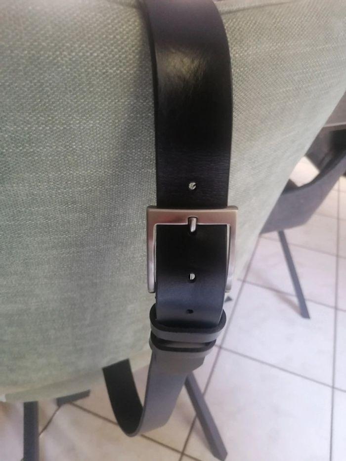 Ceinture noire en cuir véritable homme kasi neuve - photo numéro 1