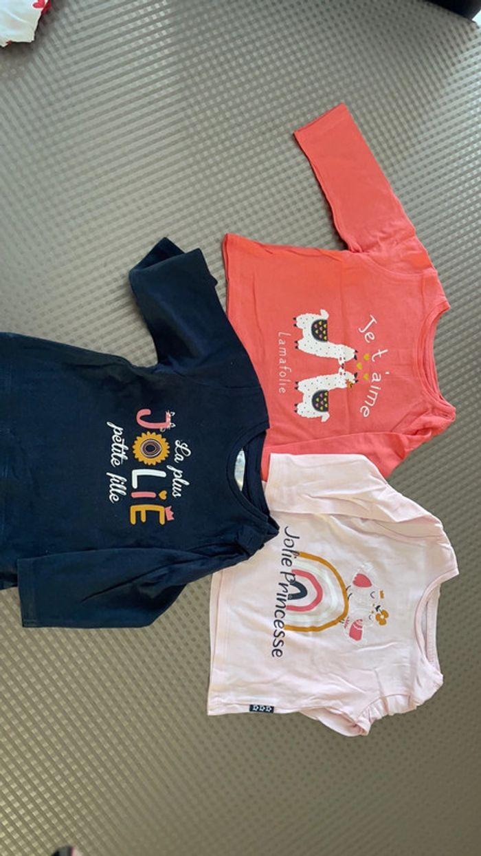 Lot tee-shirts bébé fille - photo numéro 1