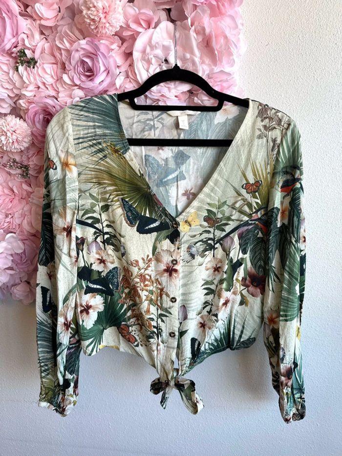 Blouse motifs fleurs & tropicaux taille 34 de chez H&M - photo numéro 1