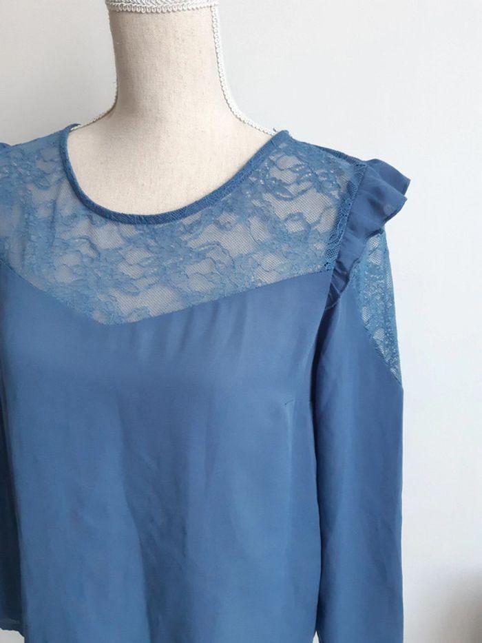 Blouse bleue dentelle Gémo T38 - photo numéro 3