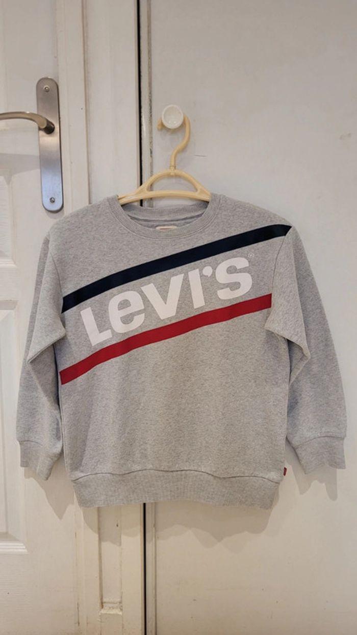 Pull gris légèrement pailleté Levi's 66% coton - photo numéro 1