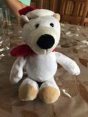 Peluche ours blanc  kinder