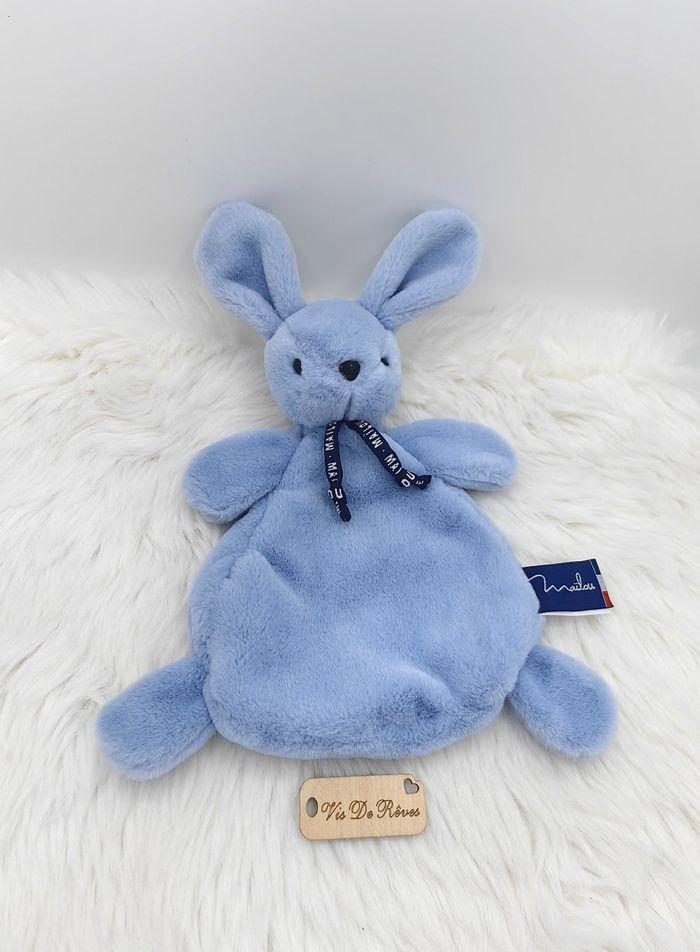 Doudou plat Lapin Dorlotin Maïlou bleu - photo numéro 1