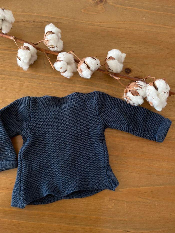 Gilet bébé 1 mois bleu nuit La Redoute - photo numéro 2