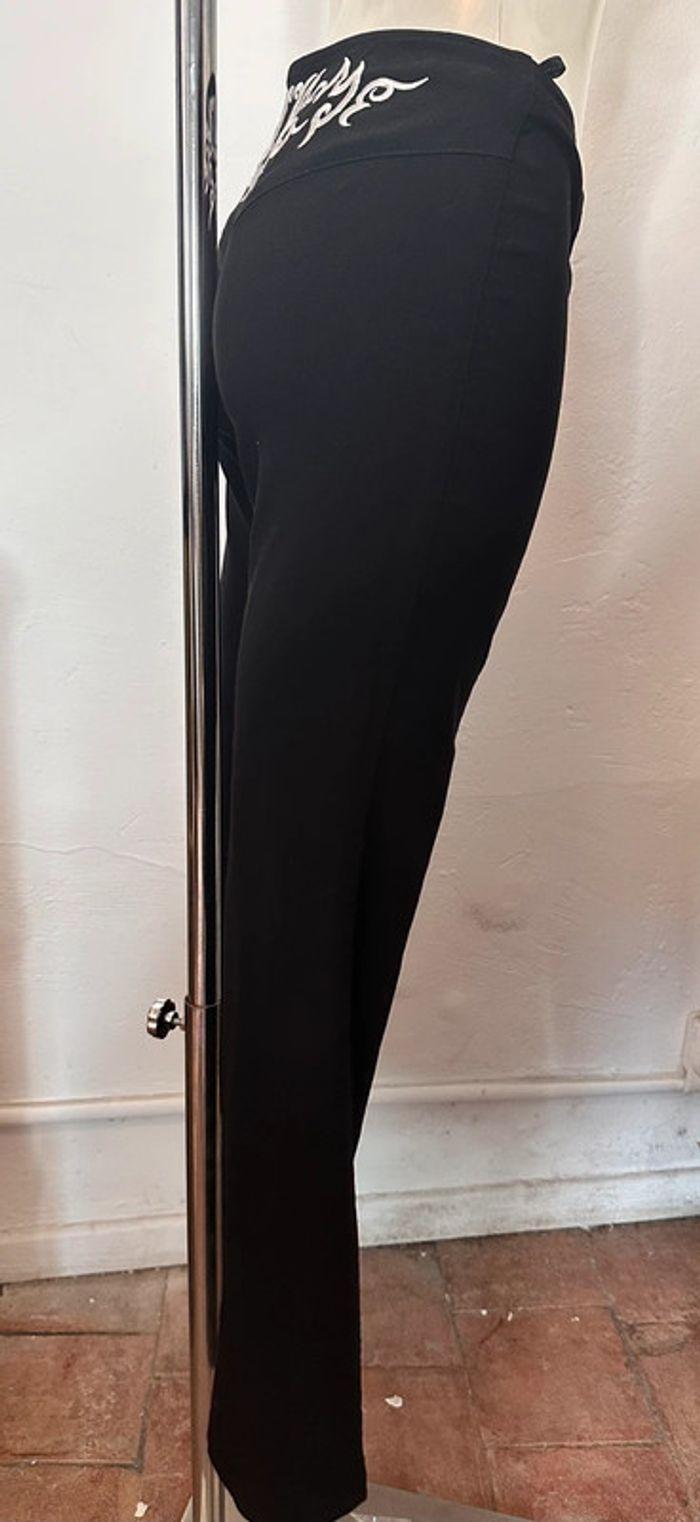 Pantalon vintage noir stretch pat’d’éph brodé taille 36 - photo numéro 5