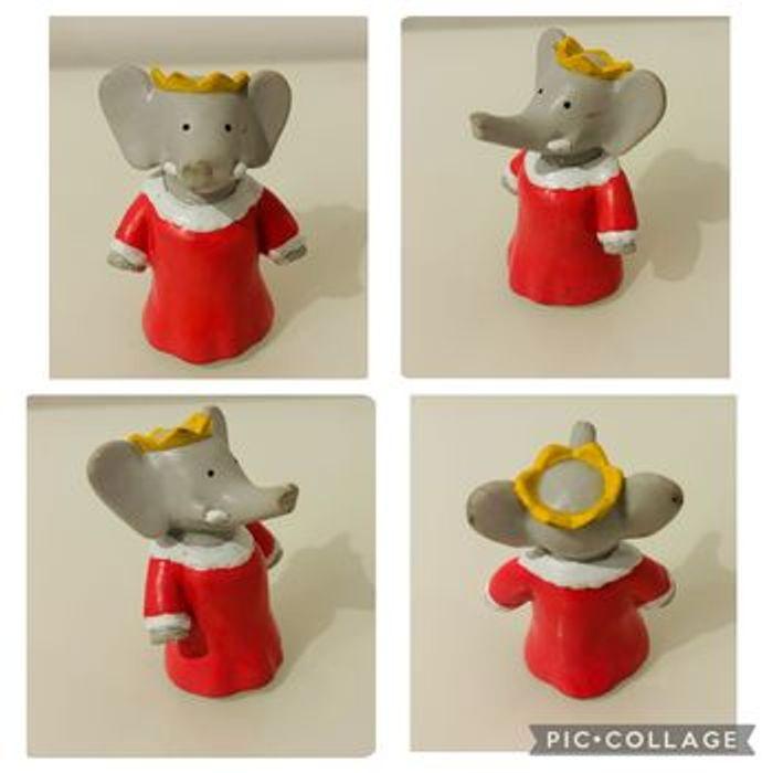 Vintage 1990 Ideal TML De Brunhoff lot 6 figurines Roi Babar Céleste Arthur triplés Pom Flore Alexandre Isabelle Zéphir Badou Cornélius Rataxès collection famille éléphant années 90’s rare lot SOP77 - photo numéro 4