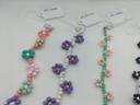 Bracelet perles avec fleurs fait main