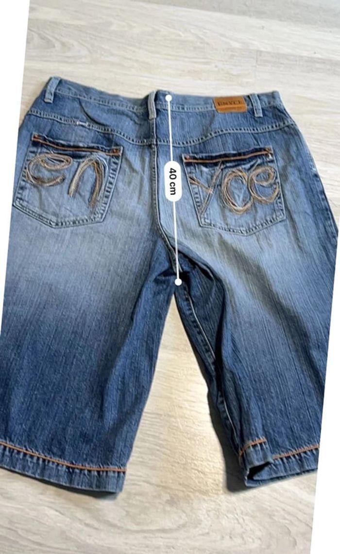 🩳 Short vintage brodé hip hop Enyce en jean Bleu Taille L 🩳 - photo numéro 7