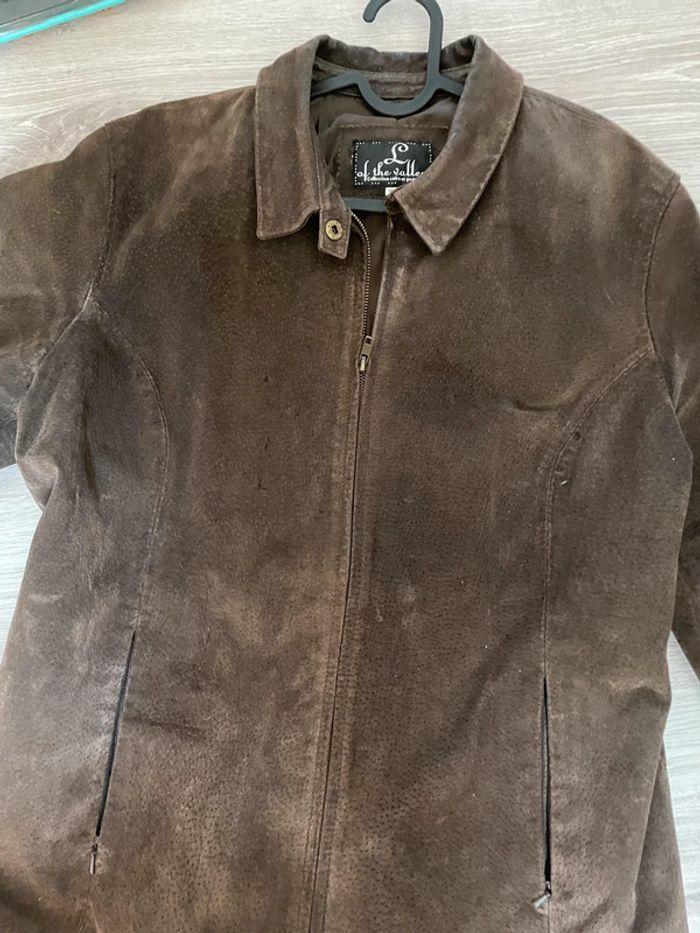 Veste en cuir effet peau marron - photo numéro 2