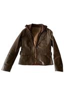 Blouson en cuir brun