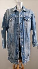 📌 Veste Longue Destroy Over Size en Jean Zara