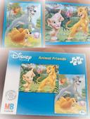 Puzzle Disney MB 35 pièces X2 Simba nala roi lion king belle clochard beauty hobo animal Friends