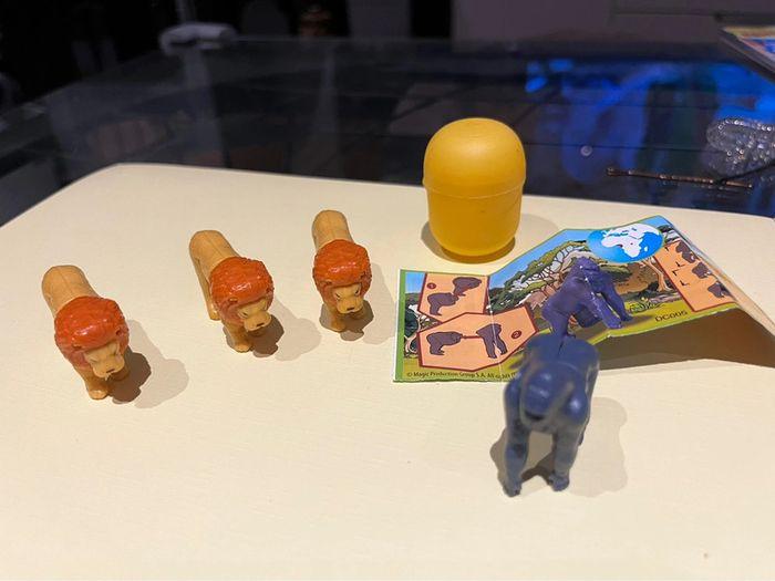 jouet figurines 4 animaux kinder surprise lions gorille - photo numéro 1