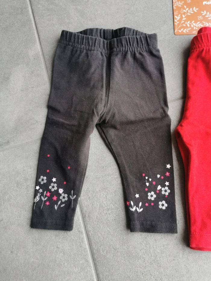 Lot 3 leggings long - bébé fille - taille 3mois/60cm - photo numéro 2