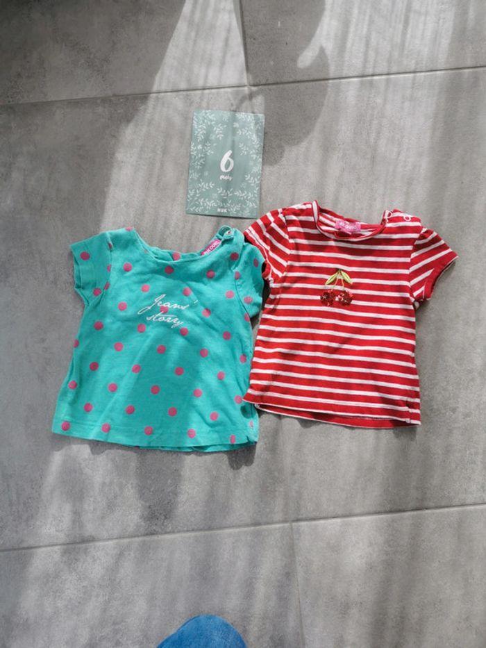 Lot de 2 t-shirts - bébé fille - 6mois - photo numéro 1