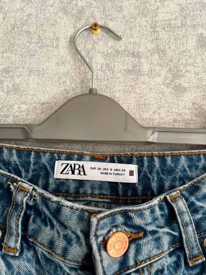 Jean droit bleu Zara Taille 38 - photo numéro 3