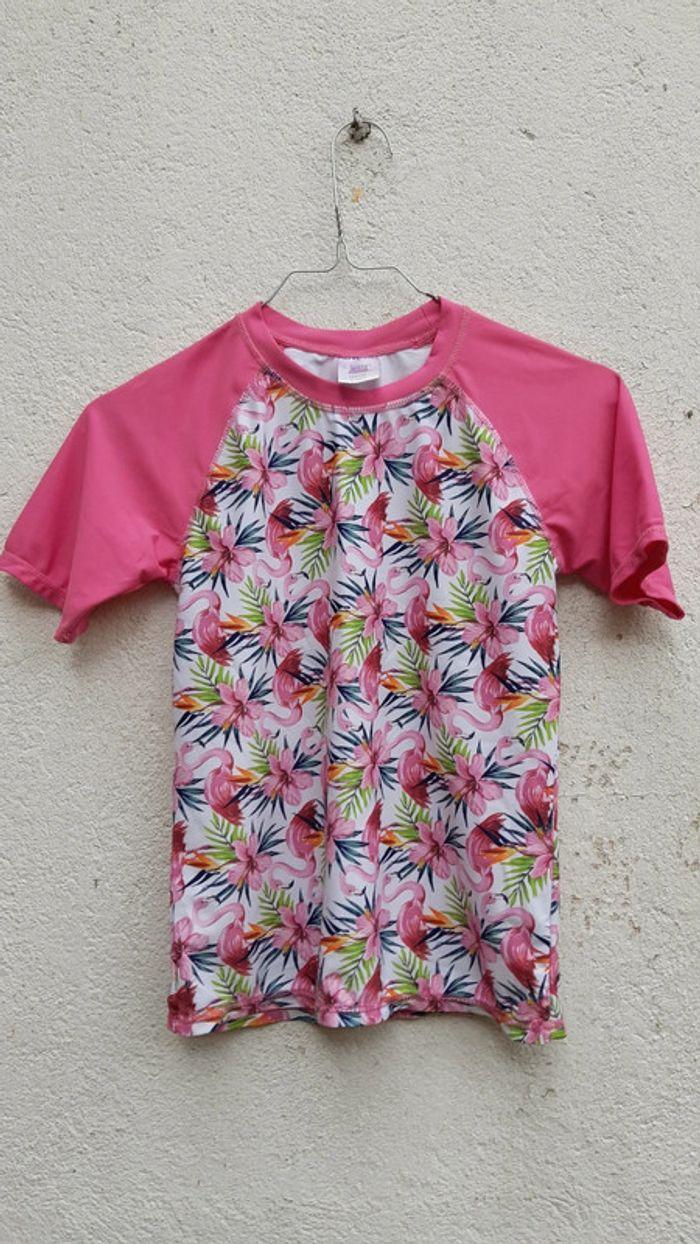 Tee-shirt de plage flamant rose 9-10 ans - photo numéro 1