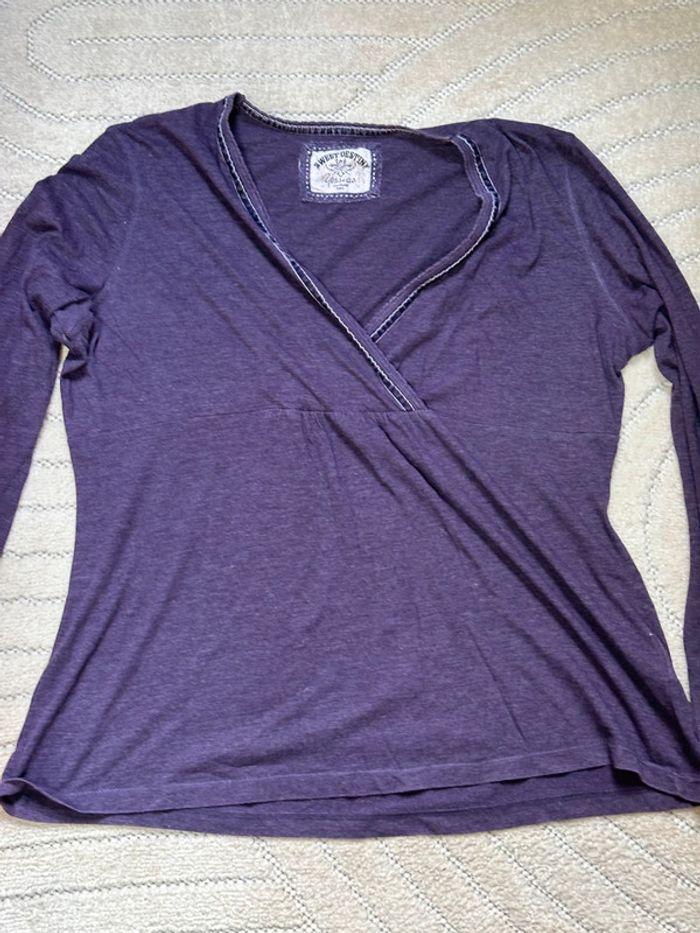 T-shirt manche longue yessica taille l violet - photo numéro 1