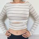 Petit t-shirt / crop top blanc à rayures noires Zara femme