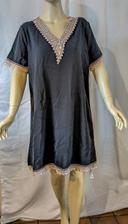 Robe de plage noir et broderie caramel taille M Cupshe