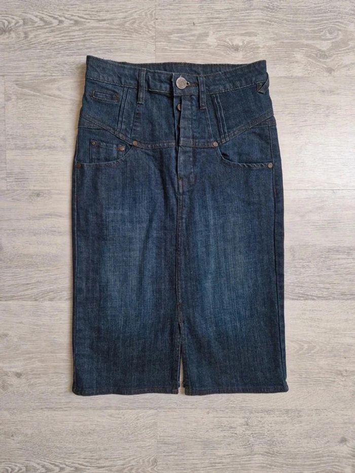 Jupe crayon en jean bleue Mango taille 34 neuve - photo numéro 1