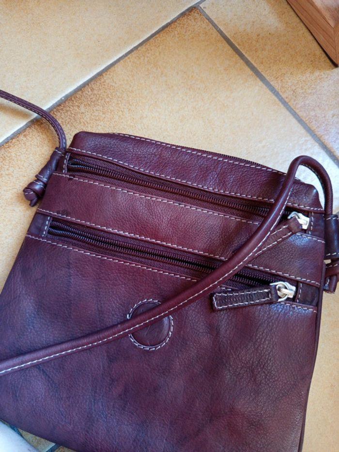 Petit sac bandoulière Vera Pelle Violet vintage - photo numéro 13