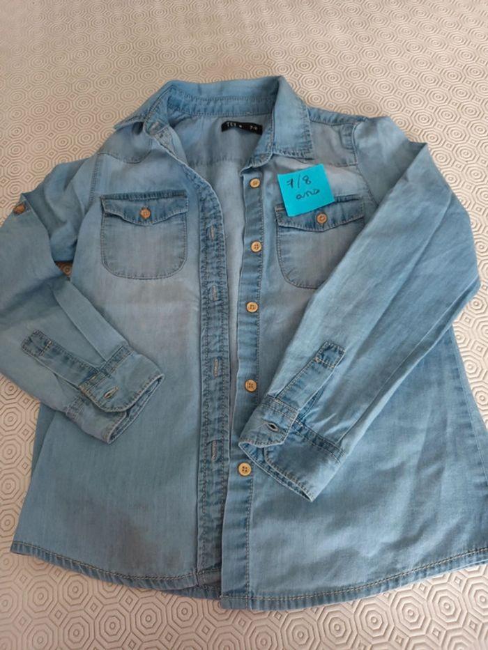 Chemise en jean légère tex 7/8 ans - photo numéro 1