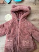 Manteau fourrure petit ourson rose 12mois tape à l’œil