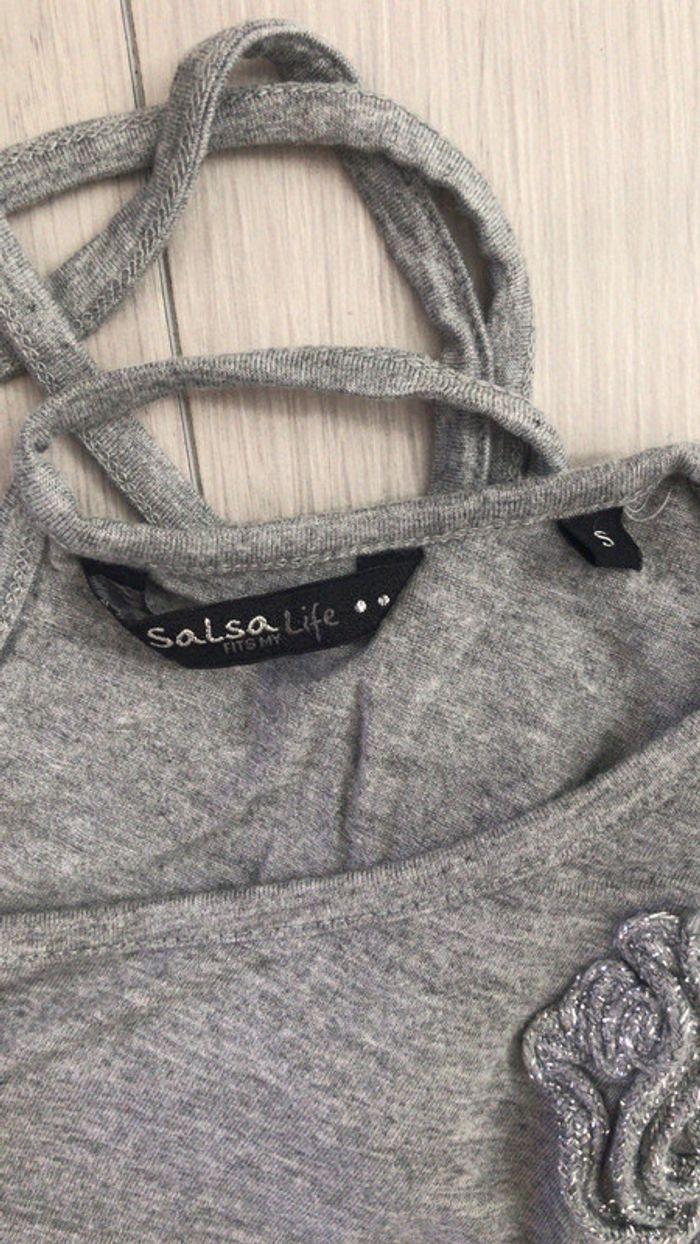 T shirt Salsa gris - photo numéro 3