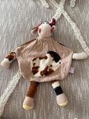 Peluche doudou plat 36cm Maïlou Tradition vache marron beige noir tacheté très bon état