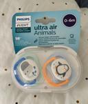 Lot de 2 sucettes Philips Avent ultra air animals, 0-6 mois. Paris 14eme 🌺