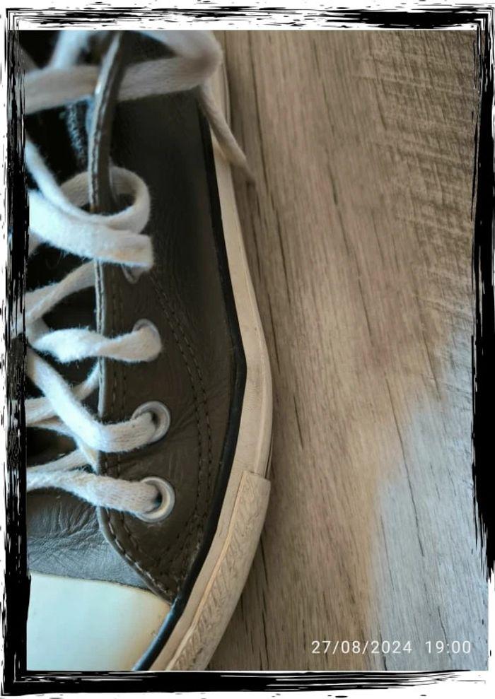 Basket   Converse en cuir gris foncé pointure 37 - photo numéro 9