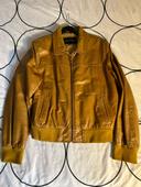 Blouson en cuir marron