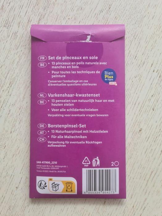 13 pinceaux Crelando NEUF, set de pinceaux en soie, poils naturel, manches en bois, toutes les techn - photo numéro 6