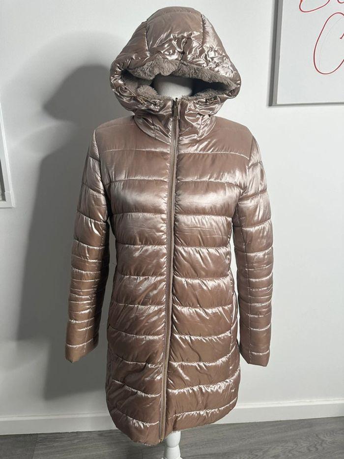 Manteau long doudoune réversible rose gold Frime T36 S - photo numéro 1