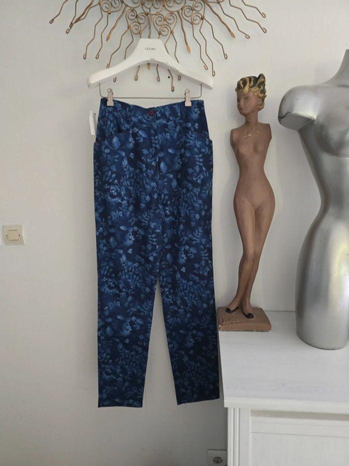 Pantalon  vintage  38 bleu indigo  💐 - photo numéro 1