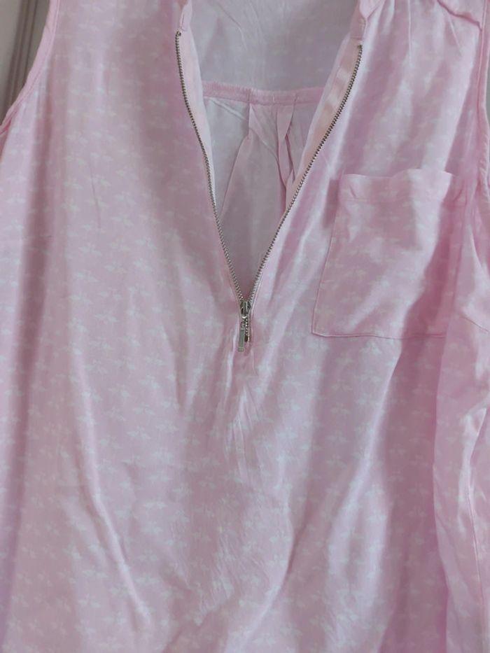 Blouse sans manches rose et blanc - photo numéro 2