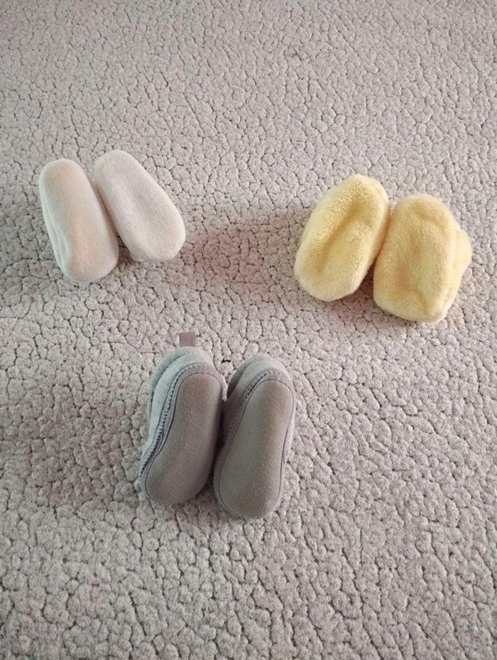 Lot de 3 paires de chaussons du premier mois T0M Kiabi - photo numéro 2