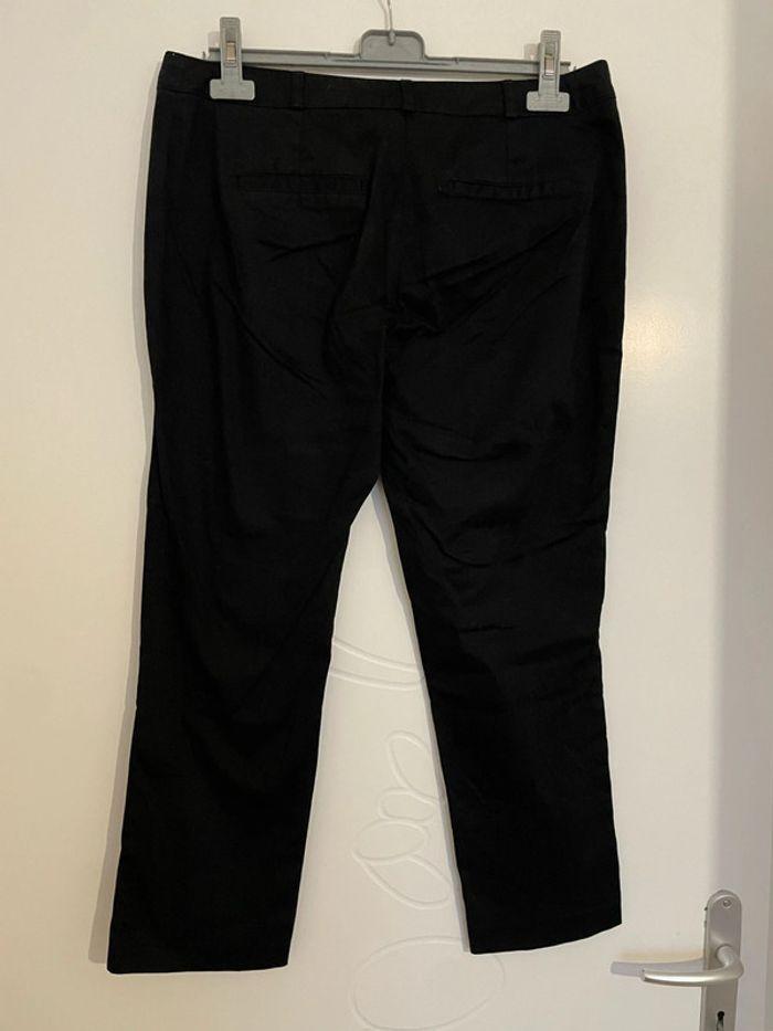 Pantalon court 7/8 noir style chino taille haute grain de malice taille 42 - photo numéro 4