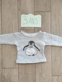 Pull gris pingouin 3 ans