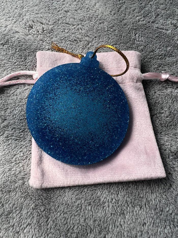 Decoration noel - boule bleu - argenté - gris - paillettes - photo numéro 4