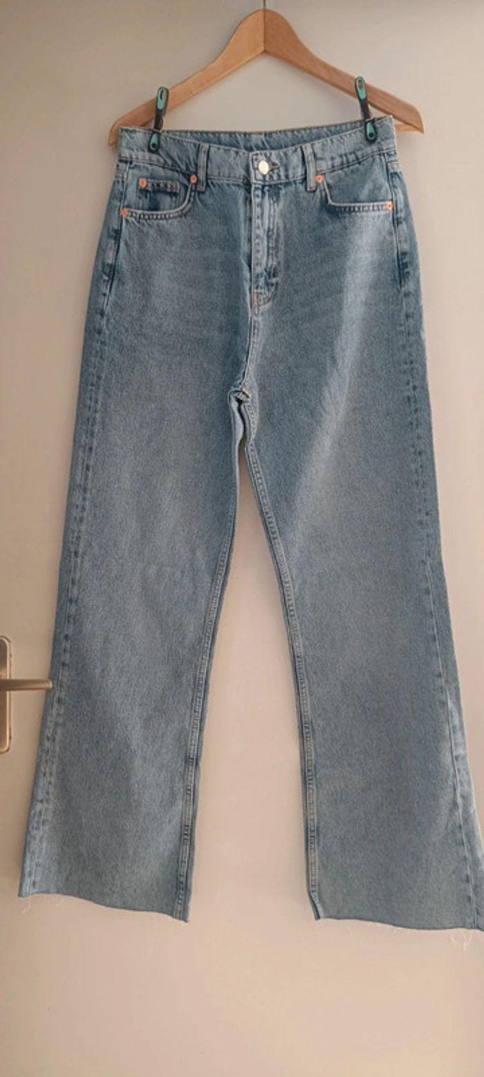 Jeans droit large femme taille 40 shein, bleu clair - photo numéro 1