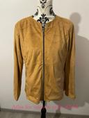 Veste blouson moutarde en daim suédine neuf atlas for women taille 42/44